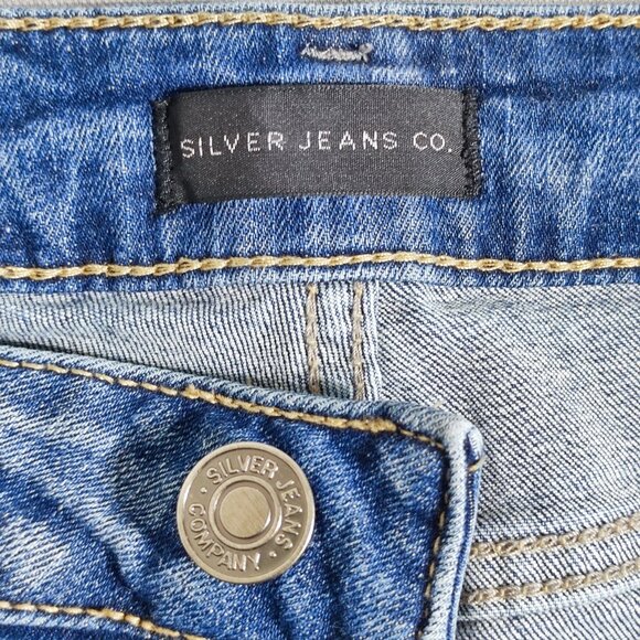 Silver Jeans Bermuda shorts women's size 34 denim blue colour Elyse straight - Picture 5 of 13